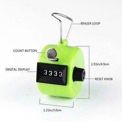 Hand Tally Counter, Handheld 4 Digit Lap Counter, Manual Mechanical Clicker HO