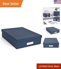 Impact Resistant Blue File Organizer with Lift-Off Lid – 478 Cubic Inch Capacity