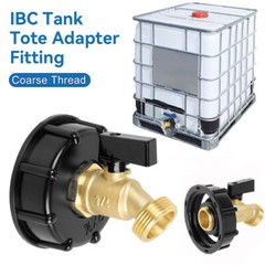 275 330 Gal IBC Tote Tank Hose Adapter 2″ Brass Fittings Faucet Shut-Off Valve
