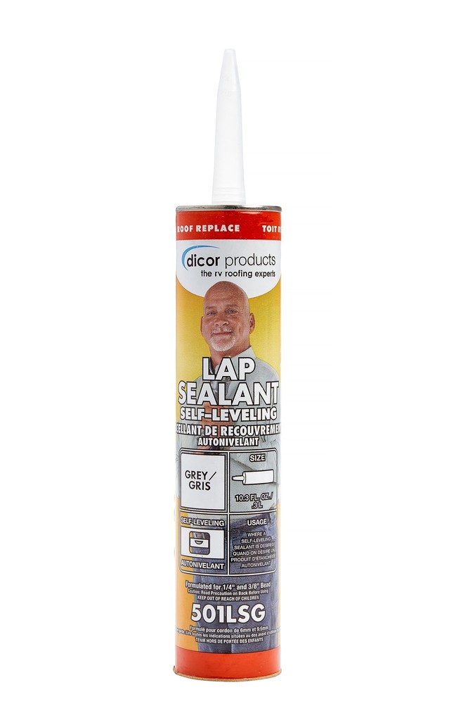Dicor 10.3 Ounce Grey Self Leveling Lap Sealant for RV Roofing Pack of 25