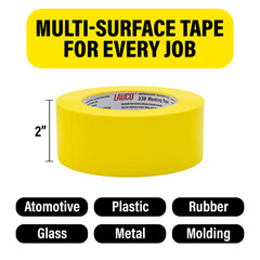 LAUCO Automotive Masking Tape Yellow Painters Tape for Car Painting (2in-5rolls)
