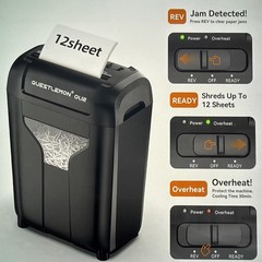 12 Sheet Commercial Office Paper Shredder, P-4 Security, 4.5 gal, Quiet 58 dB