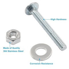 1/4-20 x 2 Inch Carriage Bolt Kit 12 Sets with Nuts Washers | Galvanized Carb…
