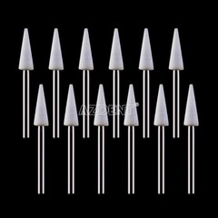 Dental White Stone Flame Mounted Polishing Burs- FG 12/pks Abrasion Point Bur