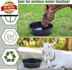 5 Pcs Rubber Feed Pan 12 Quart/ 3 Gallon Utility Horse Feed Bucket Rubber Bowl C