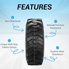 Set 4 10×16.5 Skid Steer Loader Tire 12 Ply 10-16.5 Heavy Duty for Bobcat