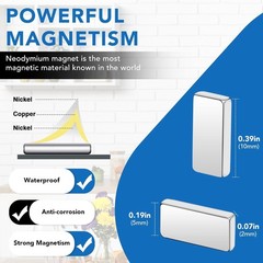 120Pcs Small Neodymium Bar Magnets 10x5x2mm for Crafts, Whiteboards, Fridges