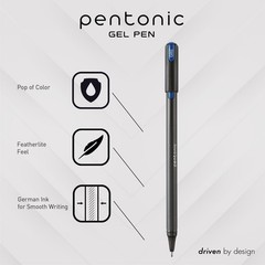 Pentonic Glitter Gel Pens, 10 Count, 10 1 Count (Pack of 10), Assorted