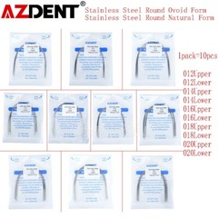 AZDENT Dental Super Elastic Stainless Steel Arch Wires Round Ovoid /Natural FDA
