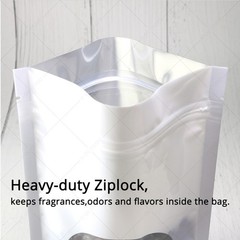 Branded See Through Foil Stand Up Bags Assorted Shades Airtight Storage Pouches