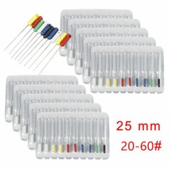 10 Pack Dental Stainless Steel Nerve Barbed Broaches 25mm Needles Handle 20-60#