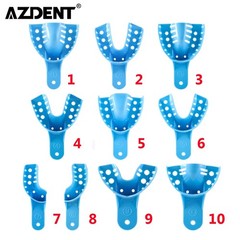 Bag of 12 Dental Impression Trays Plastic Perforated S/M/L Upper/Lower