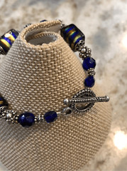 Murano Glass Austria Crystals and Bali Sterling Silver Bracelet #Italy #handmade