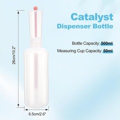 2x500ml Catalyst Dispenser Catalyst Bottle with Measuring Cups Adjustable Volume