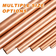 2Pcs, 2mm OD x 0.5mm Wall Thickness x 300mm(11.8″) Length Copper Round Tube