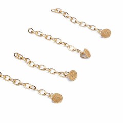 6pcs Dental Ortho Traction Chain Round Button with Chain Gold Plated Easyinsmile