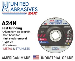 United Abrasives-SAIT 20070 A24N Fast Grinding Wheel 5″ x 1/4″ x 7/8″ Type 27, 2