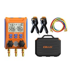 Elitech 2-in1 HVAC Tool Kit with 5CFM Vacuum Pump Digtal Manifold Gauge LMG-10W