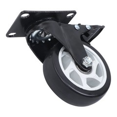 4 Pcs 4 In Swivel Caster Wheels 2200Lbs Heavy Duty With Brake And White Hubs