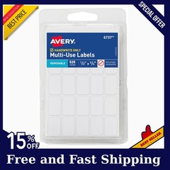 Multi-Use Removable Labels, 1/2″ X 3/4″, White, Non-Printable, 525 Blank Labels