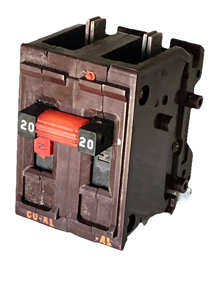Wadsworth A220N 20 Amp 2 Pole 2P Type A METAL FOOT Circuit Breaker A220 FLAWED!