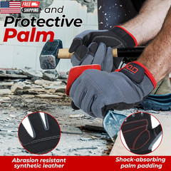 Work Gloves for Men & Women, Utility Mechanic Working Gloves Touch Screen, Flexi
