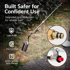 GASPRO Propane Torch Weed Burner 600000 BTU Long Handle Outdoor Garden Tool