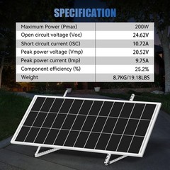200W 12V 18BB Solar Panel Mono Battery Charge RV PV Home Off-Grid Battery Power