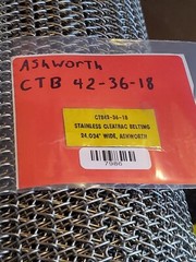 Ashworth CTB42-36-18 Stainless Steel Cleatrac Belting 24.034 Wide, 49 LBS