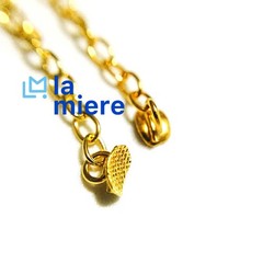 LA MIERE 2PCS Golden Traction Lingual Button Chain Eyelet Rectangular,