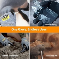 Level 5 Cut Resistant Gloves Cru553, 3D-Comfort Fit, Firm Grip, Thin & Lightw…