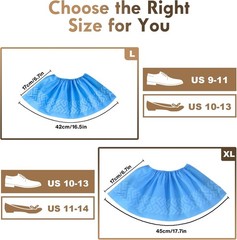 X-Large Disposable Non Slip Shoe Covers 50PCS Breathable Stretchable Foot Covers