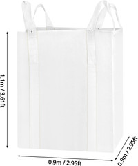 2Pcs FIBC Bulk Bags 1 Ton, 2200LBS Capacity Woven Polypropylene Sandbags 35”x43”