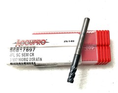 2PC Accupro 86817897 3/16″ 4FL Corner Radius End Mill .015R Solid Carbide AlTiN