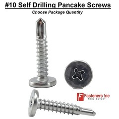 #10 Phillips Pancake Head Self Drilling TEK Screws Zinc Plated (Choose Size)