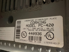 Corning PC420 Laboratory Hot Plate Magnetic Stirrer 5×7 Pyroceram Tested Working