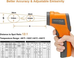 LCD Infrared Thermometer Temperature Gun Laser IR Cooking Oven Pizza -50°C-550°C
