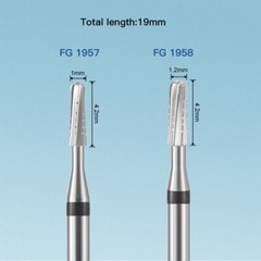 Dental Tungsten Steel Carbide Crown Metal Cutting Bur FG-1957/FG-1958 High Speed