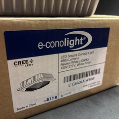 Cree e-conolight led E-CSA04A-W40W 44W LED Canopy Light, 4000K White Finish