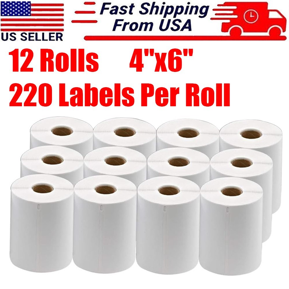 12 Roll 4×6 Thermal Shipping Labels Compatible with Dymo 4XL Labelwriter 1744907