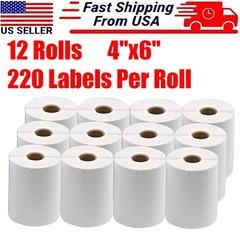 12 Roll 4×6 Thermal Shipping Labels Compatible with Dymo 4XL Labelwriter 1744907