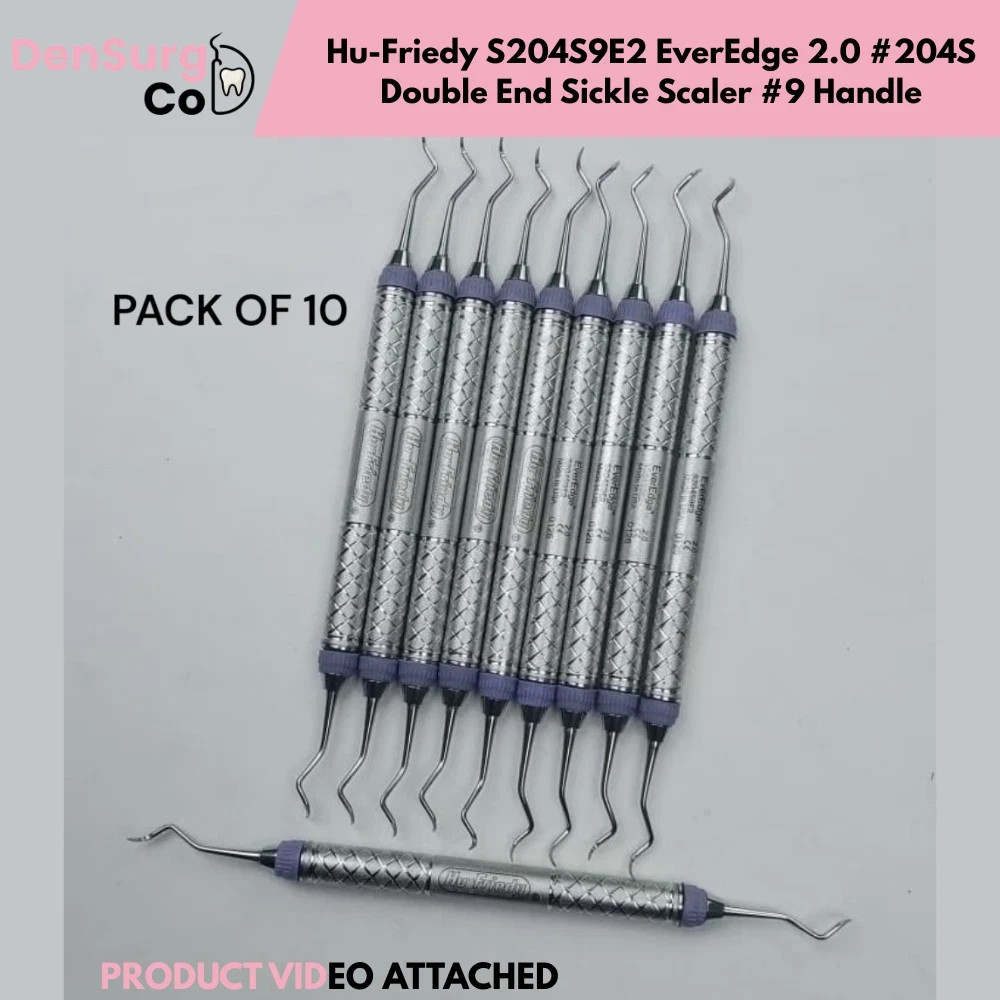 Hu-Friedy S204S9E2 EverEdge 2.0 #204S Double End Sickle Scaler #9 Handle