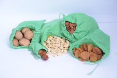 6 x 8 Inches Cotton Single Drawstring Green Reusable Storage Cotton Muslin Bags