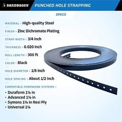 Sandbaggy Punched Hole Strapping – Heavy-Duty Perforated Metal Strap (300 ft)