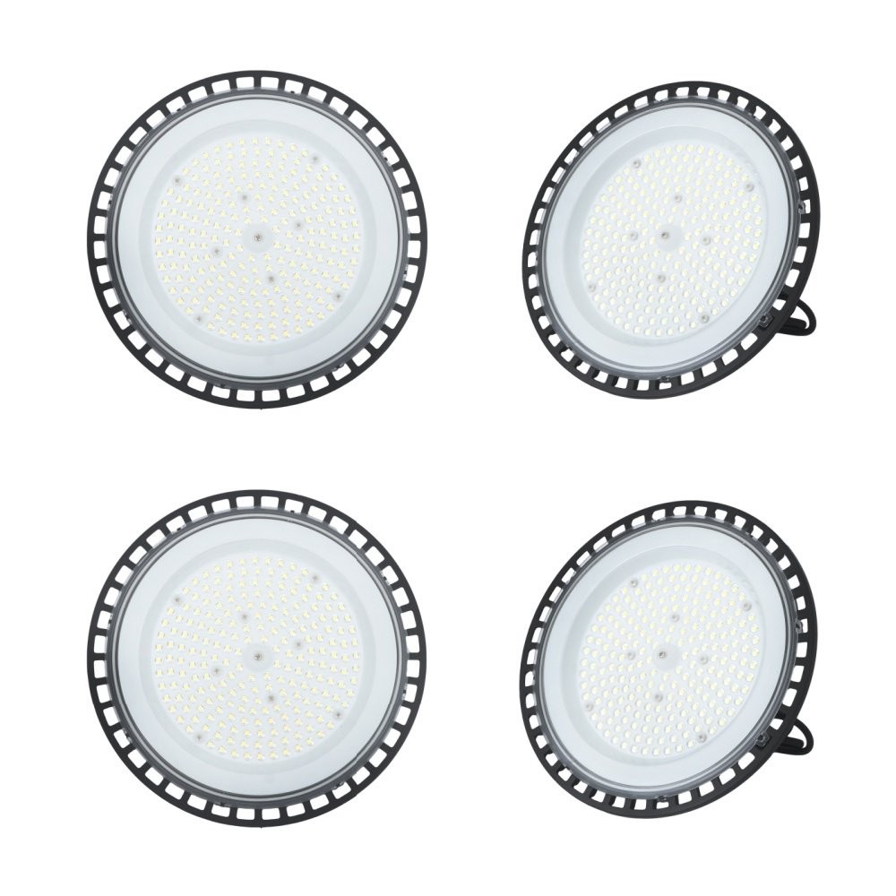 4 Pcs 150W High Bay Light UFO LED With Hook Safety Rope 18000LM Lighting Fixture