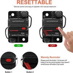 300A AMP Circuit Breaker Fuse Reset 12V-48V DC Car Boat Auto Waterproof