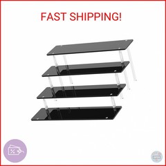 4 Tier Acrylic Display Risers, Black Perfume Organizer Stand, Large Cupcake Stan