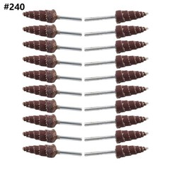 20pcs 10x3mm 240#-400# Cone Sandpaper Flap Sanding Polishing Wheel Rotary Tool