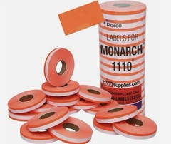 10 Pack – Pricing Labels for Monarch 1110 White/Orange 17,000 Labels