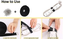 Hook and Loop Straps Metal Buckles, Adjustable Fastening Cable Straps,